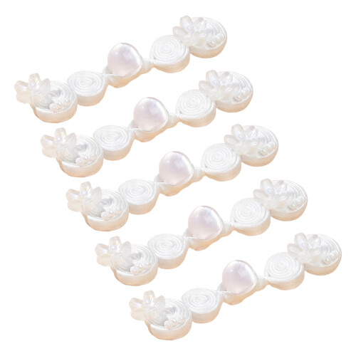 Elegant Beads Button Handcrafted For Traditional Chinese-White