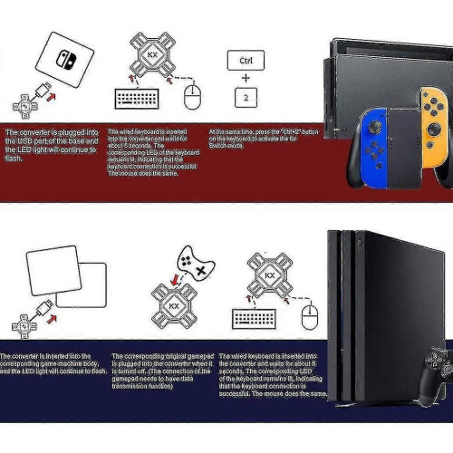 Supports Ns/ Ps5/ Ps4 / Ps3 / X Series ,keyboard &mouse Adapter-Good 2