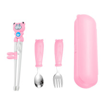 Kids Chopsticks Spoon Fork Set Cartoon Animal Tableware For-3
