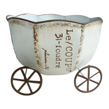 Garden Courtyard Iron Vase Decorate Home Furnishing- off whites