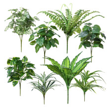 Faux feuillages verdure réaliste pour feuilles en plastique-8cap