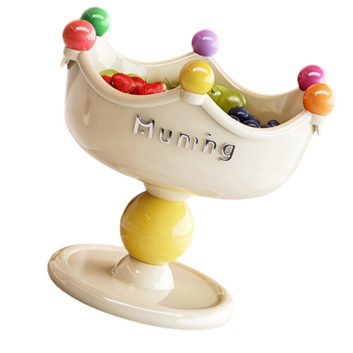 Useful Kitchen Drain Basket For Fruits Vegetables-cream white