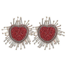 (E1127 Red) Bohemian Oorbellen Multicolor Heart Dangle Earrings For Women Trendy Beads Statement Earrings Wedding Fashion Jewelry
