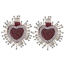 (E0092 red) Bohemian Oorbellen Multicolor Heart Dangle Earrings For Women Trendy Beads Statement Earrings Wedding Fashion Jewelry