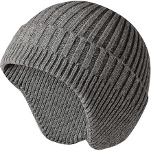 Men Knitted Hat Women Earflap Winter Hats Mens Wool Cap Warm Skull Cap Slouchy with Ear Warmer