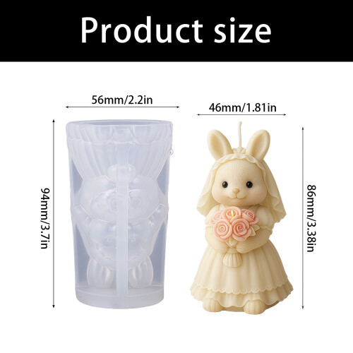 Wedding Rabbit Silicone Candle Molds for Resin Casting Candle 2