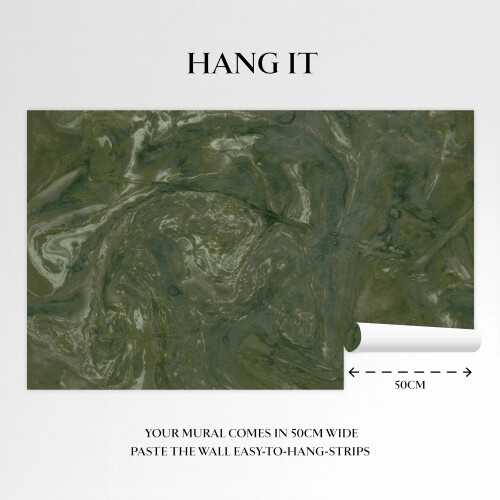 Abigail Ahern Ethereal Marble Moss Fixed Size Print to Order Mural | Wallpaper Roll 1