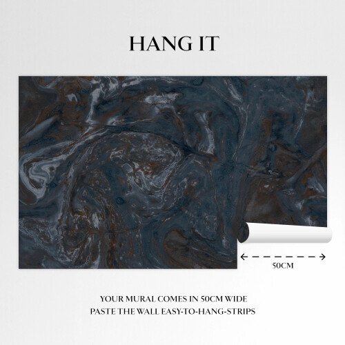 Abigail Ahern Ethereal Marble Sapphire Fixed Size Print to Order Mural | Wallpaper Roll 1
