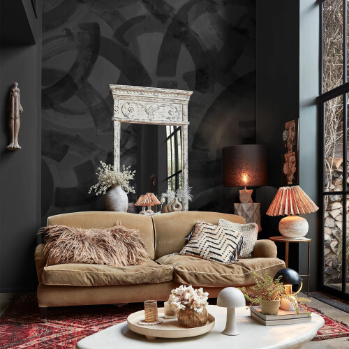 Abigail Ahern Nomad Charcoal Fixed Size Print to Order Mural | Wallpaper Roll 2