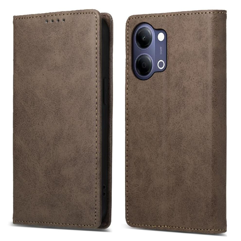 Flip Case For Vivo Y05 With Kickstand Tpu Business Casual Shockproof Card Slot Kickstand 764563378241