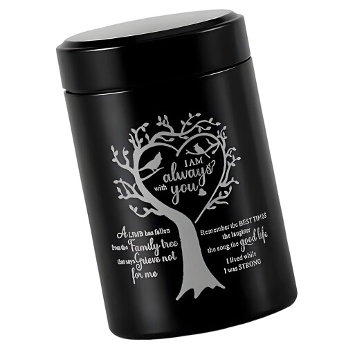 Multifunctional Miniature Cremation Urn Aluminum Pet-Black