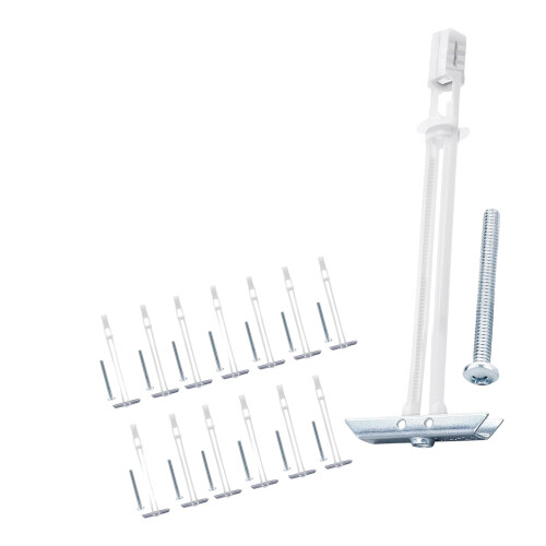 10 Pieces Long Type Plastic Anchors With 2.5Inch Screws For