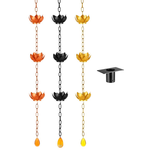 Unique Flower Designed Rain Chain Enhances Your Garden-copper 1