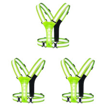 3X LED Reflective Running Vest,Adjustable Elastic Running Safety Gear LED Light Vest Perfect for Running,Cycling