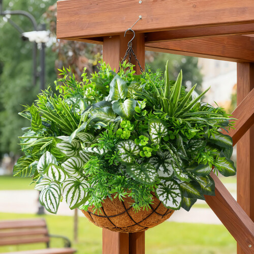 Artificial Plastic Leaves Bundles Weatherproof Plant for-8cap 1