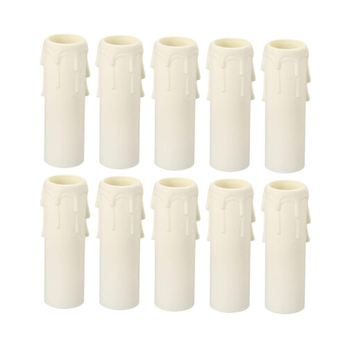 Chandelier candle sleeves for elegant lighting, 10pcs teardrop plastic candles