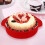29 cm (11,42 tommer) 3D rund silikonkakeform for baking (rød) 2