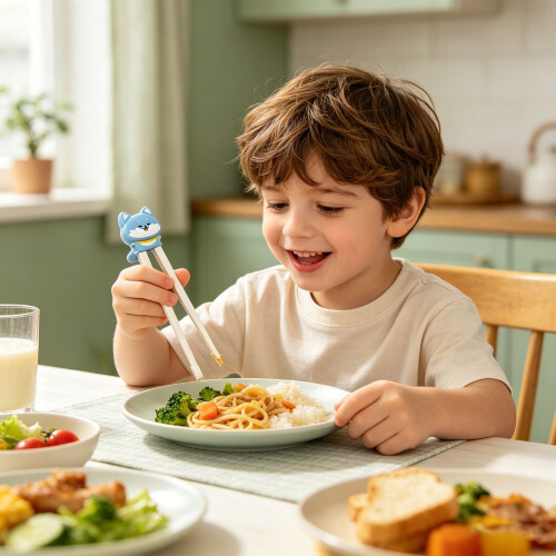 Kids Training Tableware Cartoon Animal Chopsticks With-6 1