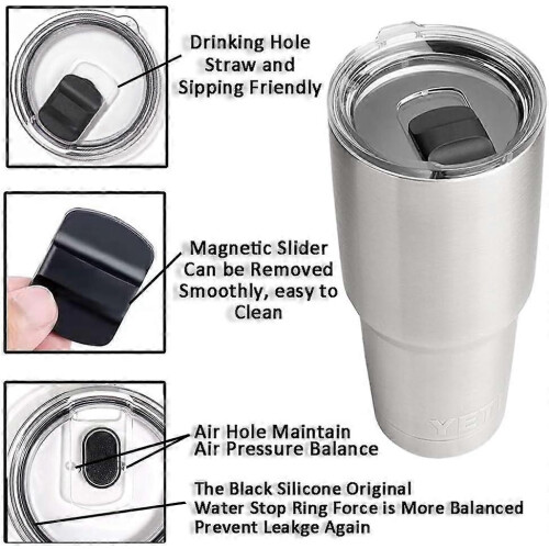 Συσκευασία 4 καπακιών ποτηριών 20 oz για Yeti, μαγνητικό ανταλλακτικό συρόμενο κα 2
