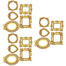 3Pcs Delicate Gold Raised Synthetic Holders Suitable For Photos