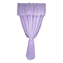 Lace Sheer Curtain with Valance Rod Pocket-Purple 140x225cm