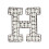 Fancy Adhesive Fabric Letter Featuring Simulated Pearls-Blue 6