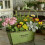 Green Ovals Planter With Decorative Spout High Leg-large blue 7