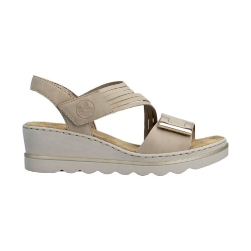 Rieker Sandales à Scratches Compensé Rieker Morelia - Beige 1