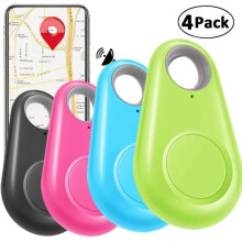 4-pack smart GPS-spårare nyckelfinnare, anti-borttappningslarm för barn, husdjur, bilar, plånböcker, bagage - kompatibel med iOS och Android