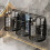 Strong Iron Bathroom Storage Tray With Protective-Black 1 2