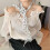 Stylish Detachable Neck Scarf Soft Polyester-P dot white back 6