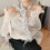 Stylish Detachable Neck Scarf Soft Polyester-P dot white back 7