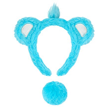 Warm Fuzzy Animal Ear Headband Stylish Winter-blue winnie the