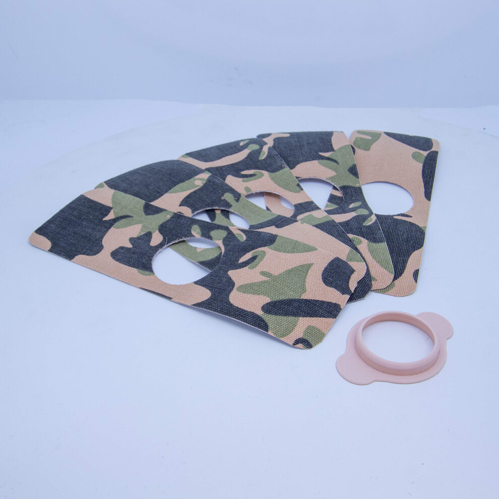 Td1 3D Pre Cut Freestyle Libre Sensor Patches X5 Reusable Cover Or Refill Many Colours (X5 Patches With Cover, Army)
