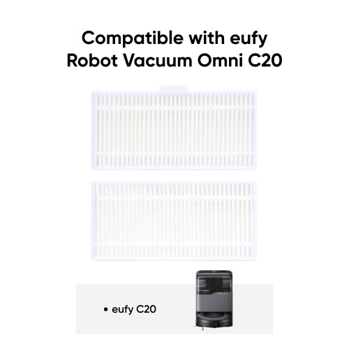 Eufy eufy Replacement Washable Filter for Robot Vacuum Omni C20, 2-Pack Included 2