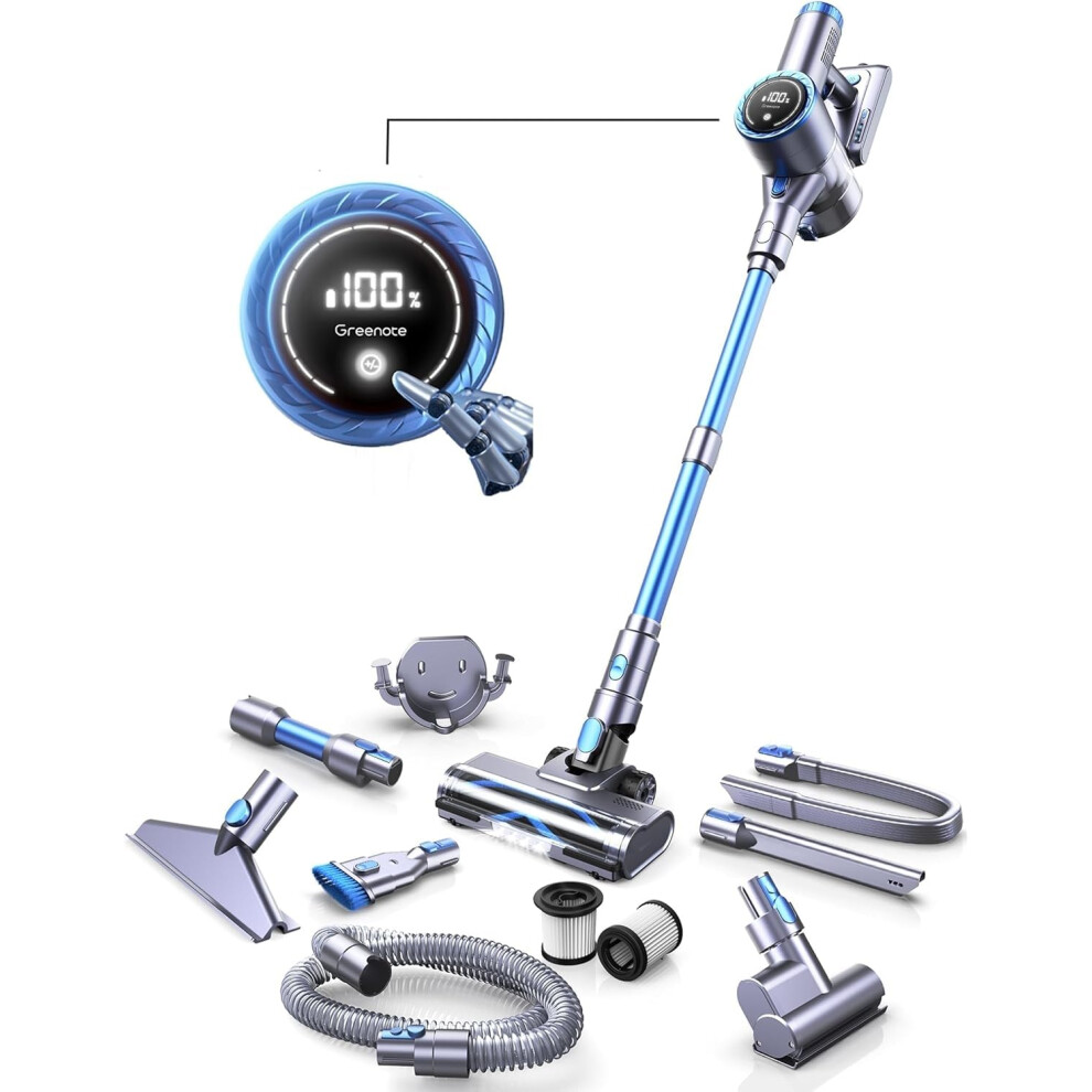 Greenote Gsc60 Cordless Vacuum Cleaner With Touch Screen, Up To 40 Mins Runtime, 10-In-1 Stick Vacuums With Pet Tool, Flexible Hose & Upholstery Tool, 810112233926
