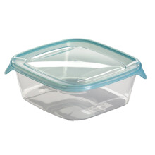 CURVER 180507 Fresh?N Go Airtight Square Storage Box Transparent/Blue Polypropylene, Transparent/Bleu, 0,8L