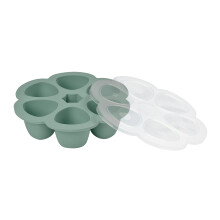 BEABA Multiportions in silicone di qualità premium, resistenza termica, coperchio ermetico, Fabbricato in Italia, 6x150 ml verde