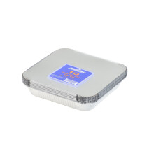 Caterpack Foil Trays With Lids, Large, Disposable Food Containers, 23cm x 23cm, Pack of 10