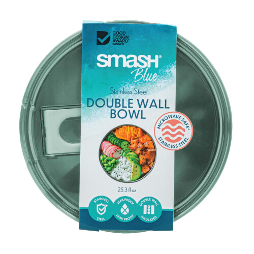 Smash Smash Double Wall Microwave Safe Stainless Steel Bowl (Sage) 2