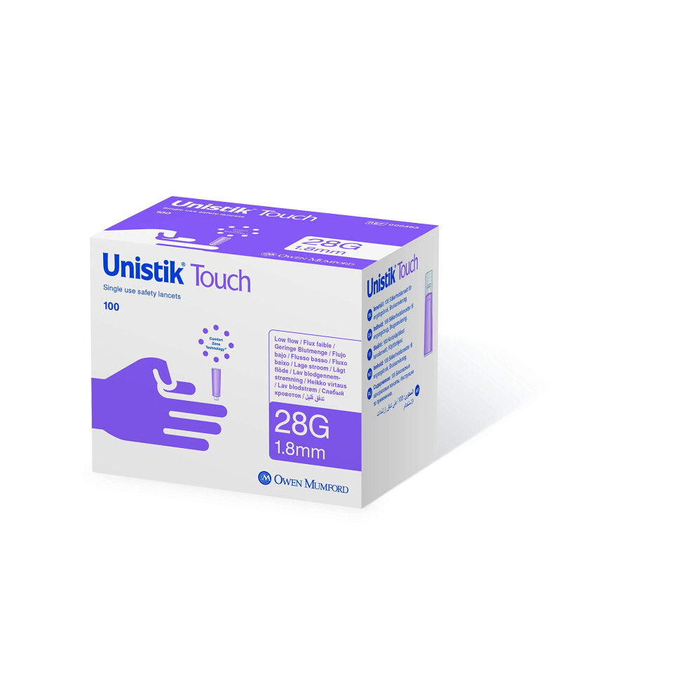 Unistik Unistix Touch Safety Lancets, 28 G/1.8 Mm, 100-Piece