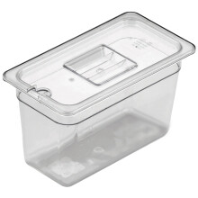 Gastronorm PC-8138 Food Container Service Pan, Polycarbonate Dishwasher Safe BPA Free, 17.6 x 32.5 cm x 20 cm ? Third Size, Clear