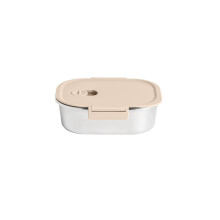 Brabantia Stainless Steel Lunch Box 1.1 Litre with Divider and Secure Clips, Suitable for Carrying Meals to Work, School or Travel