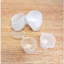 Sunrise Packaging 500 x MINI 1oz Hinged Sauce Pots with Lids - 25ml | Reusable, Recyclable, Microwave safe, Freezer Safe | Perfect for sauces ketchups