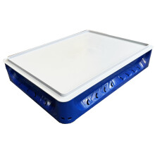 Solent Plastics 7 Litre Pizza Bread Dough Proofing Tray complete with Lid - 40 x 30cm x 8.5cm - Fits in domestic fridges! (Blue)