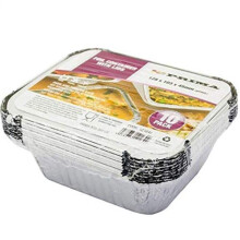 New Pack of 60 Aluminium FOIL CONTAINERS with LIDS HOT Food Takeaway 13CM Box
