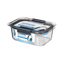 Sistema Brilliance Food Storage Container | 920 ml | Leakproof Tritan Stackable Food Prep Container with Lid | BPA-Free | Grey/Clear