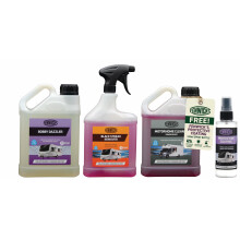 Fenwicks Motorhome Cleaning Kit ? Triple Pack: Motorhome Cleaner 1L, Black Streak Remover 500ml, Bobby Dazzler 1L + FREE Protective Coating Spray