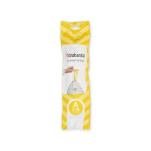 Brabantia IdealFit Bin Liners (Size A/3 Litre) Ideal Quality Thick Plastic Trash Bags with Tie Tape Drawstring Handles (20 Bags), White