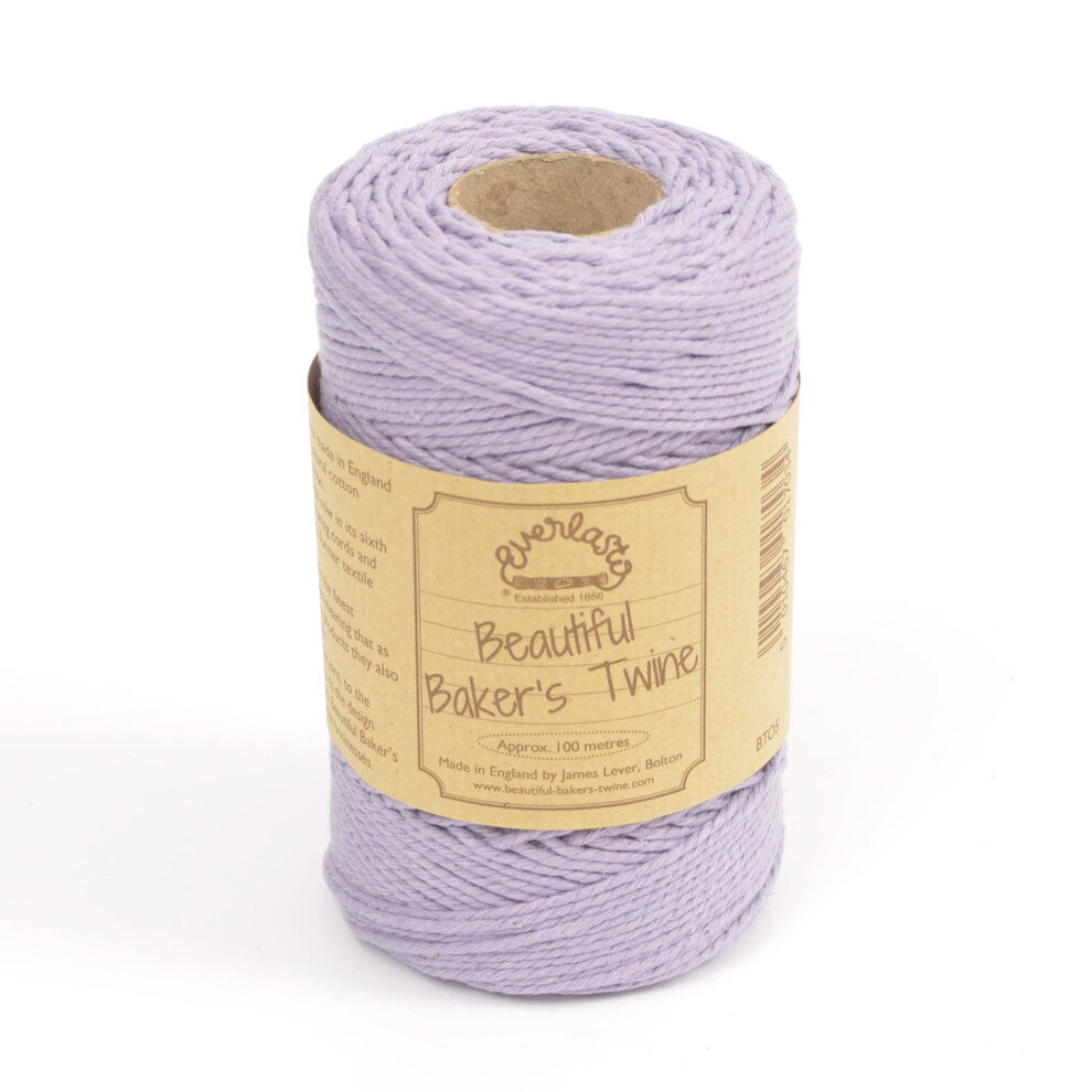 100M - Everlasto 'Solid' Beautiful Baker's Cotton Craft Twine (2Mm Approx) (Highland Heather) 5051225299156